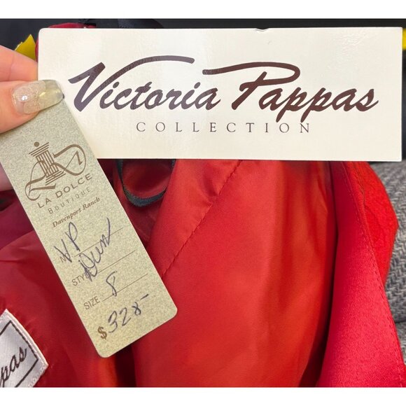 NWT Victoria Pappas Red Polka Dot Halter Dress 8 - Picture 6 of 6